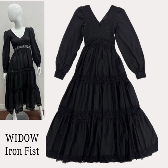 Iron Fist Dresses & Skirts - NWT Widow by Iron Fist Black Lace Smocked Long Sleeve Maxi Dress